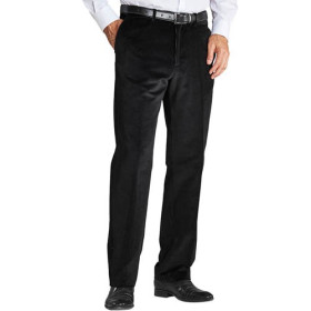 Pantalon Velours «sur-mesure» - Entrejambe 78 cm, Taille : 42, Couleur : Noir, par l’Homme Moderne.