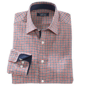 Chemise flanelle fashion Petits carreaux, Encolure : 39/40, Couleur : Rouge, par l’Homme Moderne.