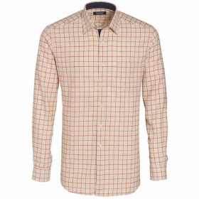 Chemise flanelle fashion Grands carreaux, Encolure : 39/40, Couleur : Beige, par l’Homme Moderne.