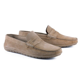 Mocassins Velours Kenedy, Pointure : 36, Couleur : Beige, par l’Homme Moderne.