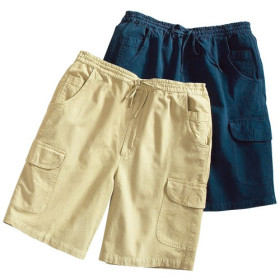 Bermudas multipoches - les 2, Taille : M (42/44), Couleur : Beige/Marine, par l’Homme Moderne.