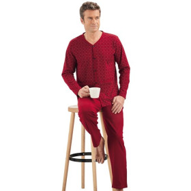 Pyjama coton classico, Tour de poitrine : 2XL (120/124), Couleur : Bordeaux, par l’Homme Moderne.