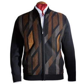 Blouson Mérinos  et Alcantara®, Tour de poitrine : M (96/100), Couleur : Noir, par l’Homme Moderne.