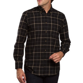 Chemise Clan Coupe Confort, Encolure : L (41/42), Couleur : Noir, par l’Homme Moderne.