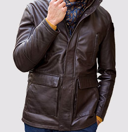 Parka cuir multipoche