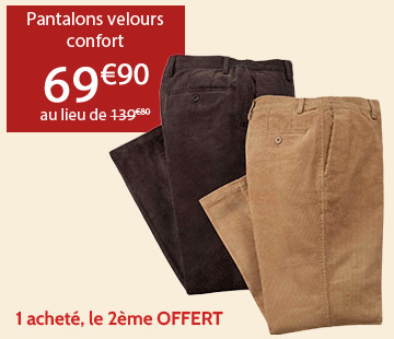 
													Pantalons velours confort 
											