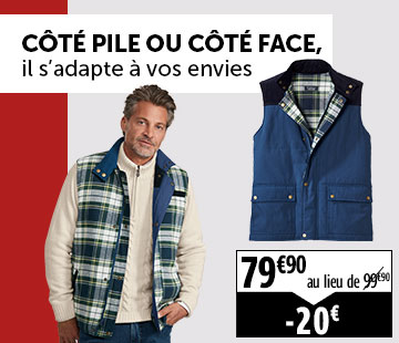 
													Côté pile ou côté face, il s’adapte à vos envies
											